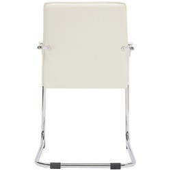 Tyylikäs keinonahkainen vierailutuolipari metallirungolla ja pehmustuksella