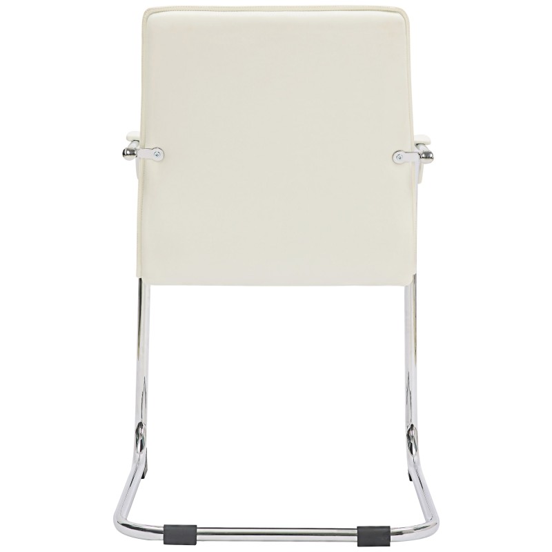 Tyylikäs keinonahkainen vierailutuolipari metallirungolla ja pehmustuksella