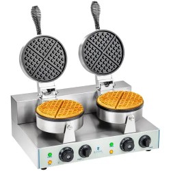 Royal Catering RCWM 2600 R kaksoisvohelirauta 2 x 1300 W pyöreä