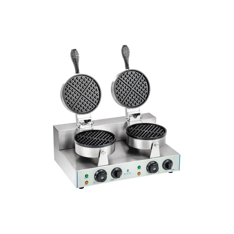 Royal Catering RCWM-2600-R kaksoisvohelirauta, 2 x 1300 W, pyöreä