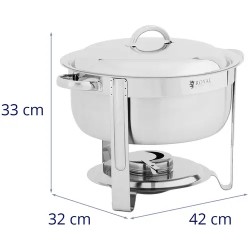 Royal Catering ruokalämmitin pyöreä 5 l ruostumaton teräs