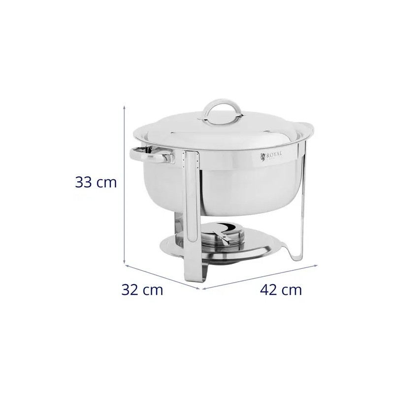 Royal Catering ruokalämmitin pyöreä 5 l ruostumaton teräs