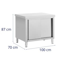 Royal Catering ECO ruostumattomasta teräksestä valmistettu läpivientikaappi 100 x 70 cm
