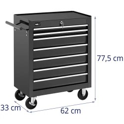 MSW-WWG-11 Työkaluvaunu 7 vetolaatikkoa lukittava 60 kg kantavuus