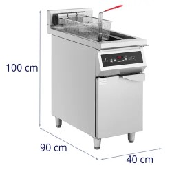 Induktiofriteuse 30 l 10 000 W 400 V ajastimella