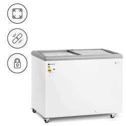 Royal Catering pakastin 280 l lukittavilla lasiovilla