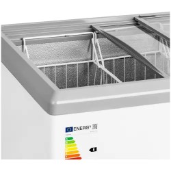 Royal Catering pakastin 280 l lukittavilla lasiovilla