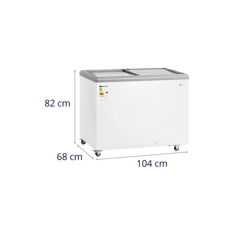 Royal Catering pakastin 280 l lukittavilla lasiovilla