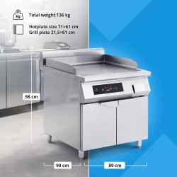 Royal Catering Induktiogrilli 720 x 610 mm, 10000 W, sileä pinta