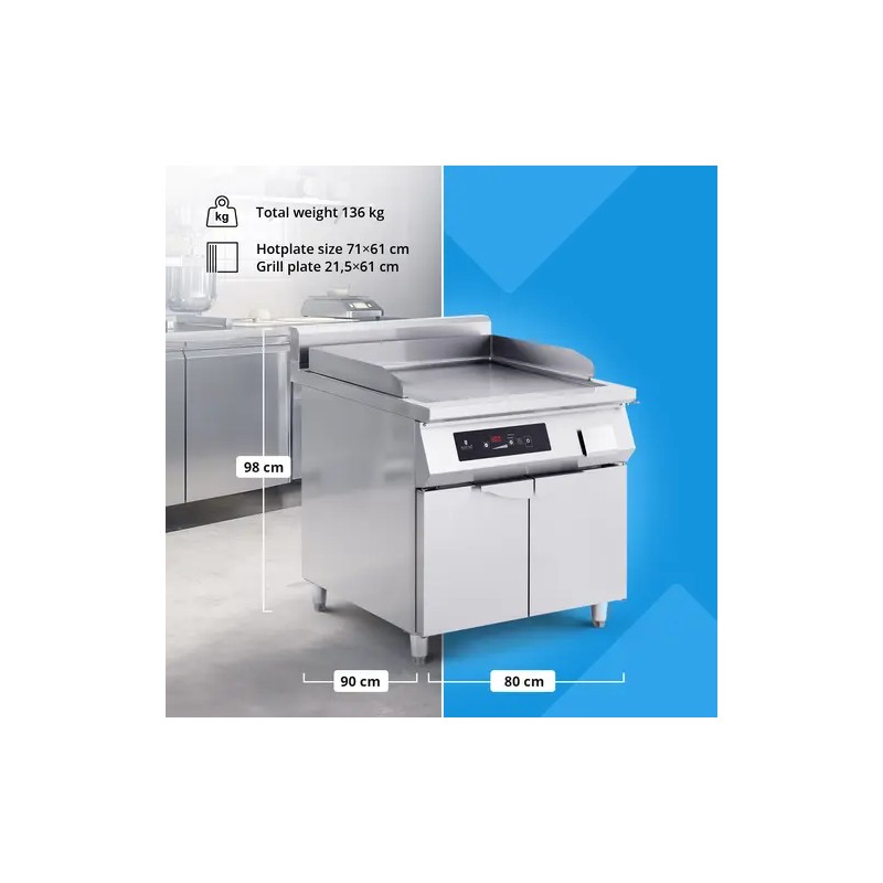 Royal Catering Induktiogrilli 720 x 610 mm, 10000 W, sileä pinta