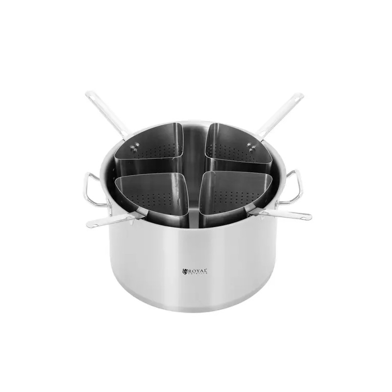 Royal Catering pastakattila 31 l, 4 siiviläsisäosaa, ruostumaton teräs