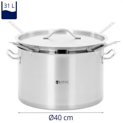 Royal Catering pastakattila 31 l, 4 siiviläsisäosaa, ruostumaton teräs