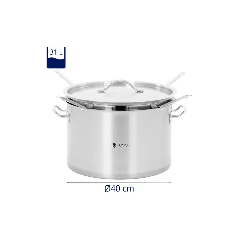 Royal Catering pastakattila 31 l, 4 siiviläsisäosaa, ruostumaton teräs