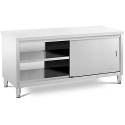 Royal Catering ECO ruostumattomasta teräksestä valmistettu työpöytäkaappi 180 x 70 cm 500 kg