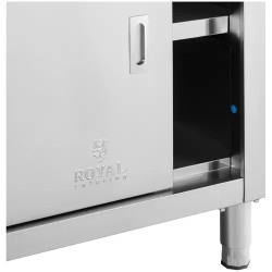 Royal Catering ECO ruostumattomasta teräksestä valmistettu työpöytäkaappi 180 x 70 cm, 500 kg