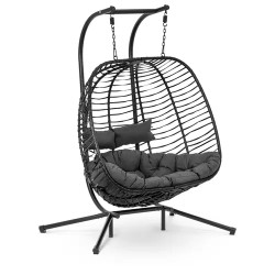 Uniprodo Outdoor riipputuoli telineellä 2 hengelle musta harmaa