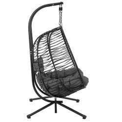 Uniprodo Outdoor-riipputuoli telineellä 2 hengelle musta/harmaa