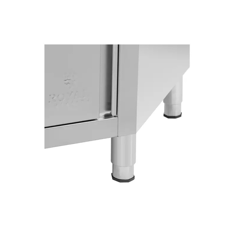 Royal Catering kulmakaappi ruostumaton teräs 100 x 100 cm reunuksella