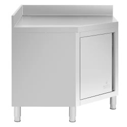 Royal Catering kulmakaappi ruostumaton teräs 100 x 100 cm reunuksella