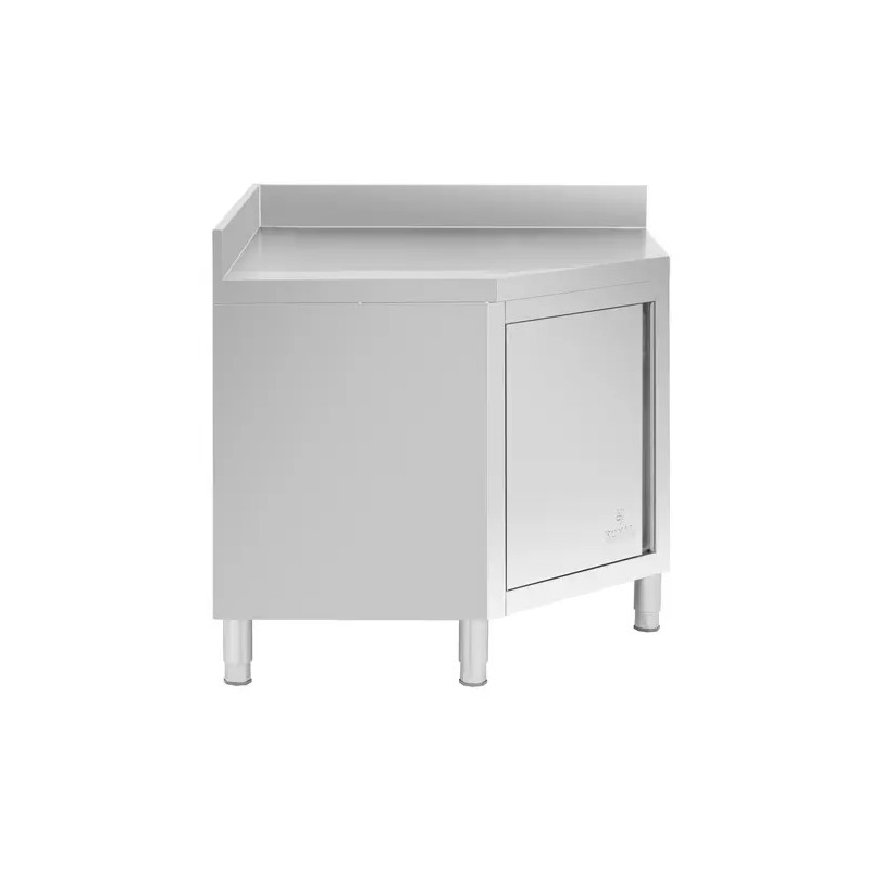 Royal Catering kulmakaappi ruostumaton teräs 100 x 100 cm reunuksella