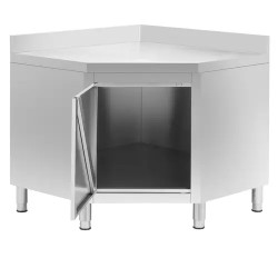 Royal Catering kulmakaappi ruostumaton teräs 100 x 100 cm reunuksella