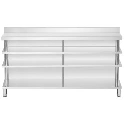 Royal Catering baarityöpöytä ruostumaton teräs 200 x 60 x 115 cm