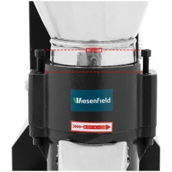 Pellettipressi 100 kg/h Ø 120 mm lukittavalla säilytystilalla