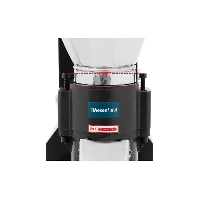 Pellettipressi 100 kg/h Ø 120 mm lukittavalla säilytystilalla