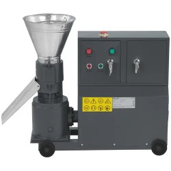 Pellettipressi 100 kg/h Ø 120 mm lukittavalla säilytystilalla