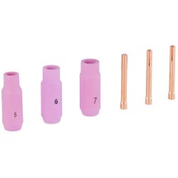 Stamos Germany WIG varaosasetti WP 26 puristusholkit 1 6 2 4 mm ja suuttimet 5 7 mm