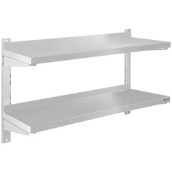 Seinähylly 2 tasoa Royal Catering RCWR 80 2 ruostumaton teräs 80 x 30 cm