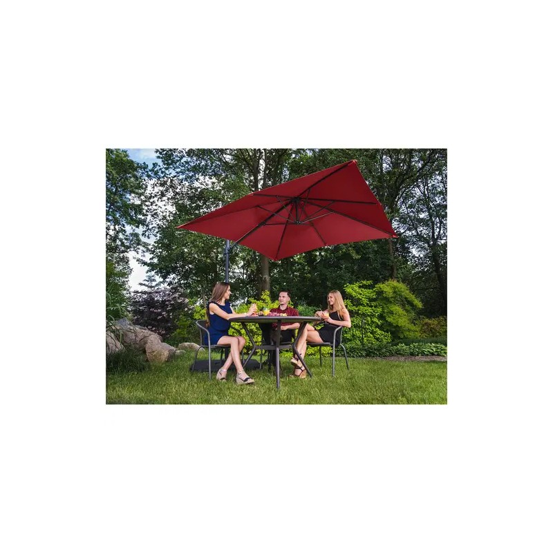Ampelivarjo bordeaux 250 x 250 cm neliö kääntyvä