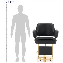 Kampaajatuoli Ossett Black & Gold, korkeus 47–63 cm, kantavuus 200 kg, musta/kulta