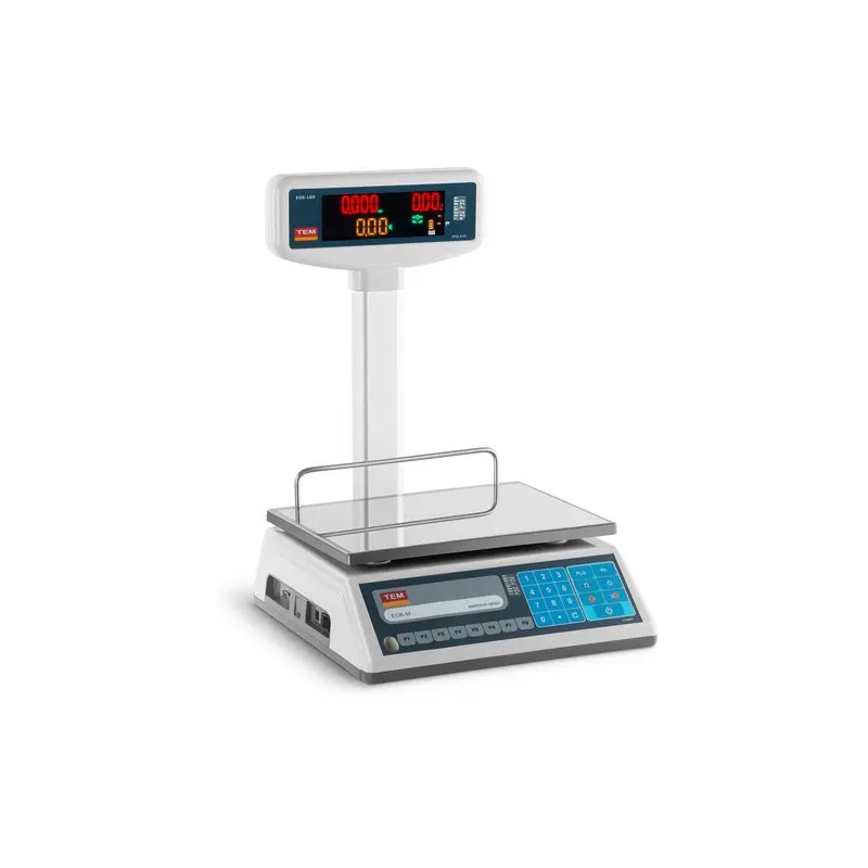 Hintausvaaka TEL006B1D-V2-B1 3 kg/1 g - 6 kg/2 g 23 x 30 cm LED-näytöllä