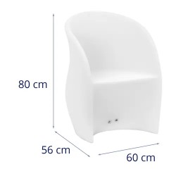 Royal Catering LED-nojatuoli 80 x 60 cm RGBW akkukäyttöinen mattavalkoinen