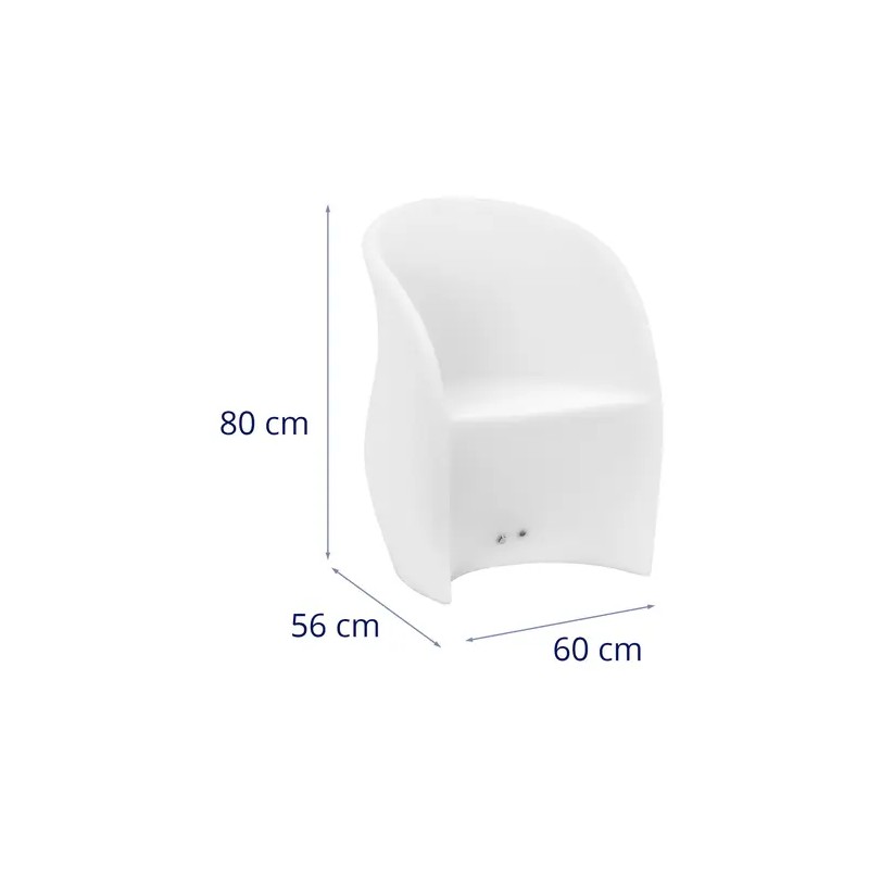 Royal Catering LED-nojatuoli 80 x 60 cm RGBW akkukäyttöinen mattavalkoinen