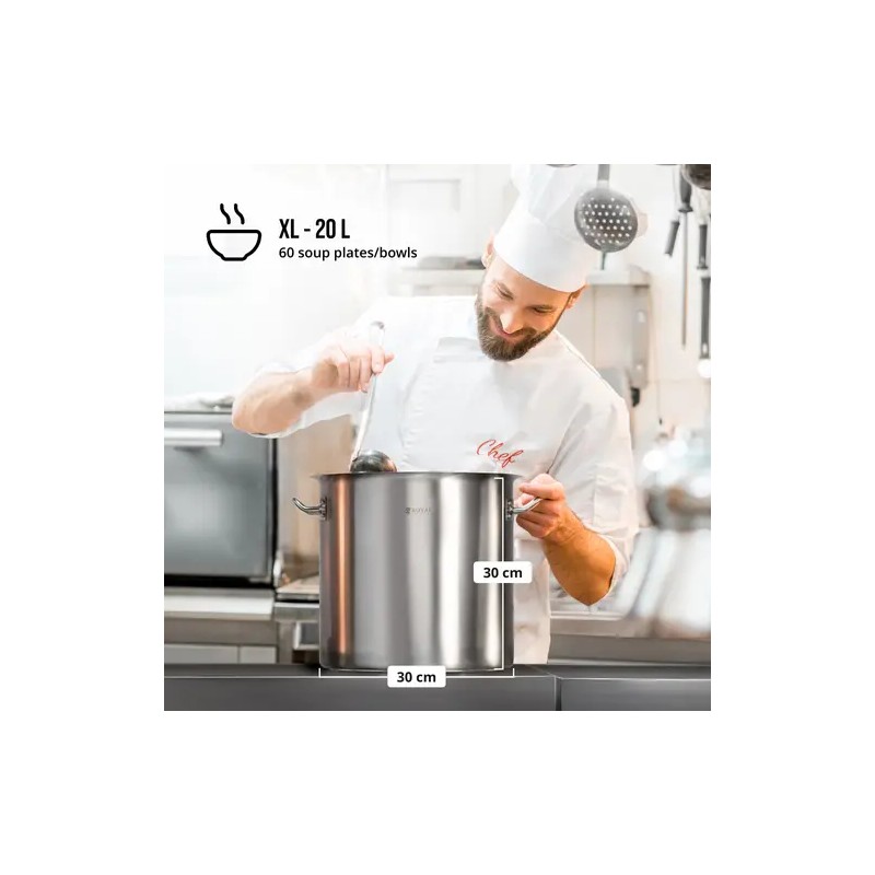 Royal Catering induktiokattila 20 l, Ø 30 cm, ruostumaton teräs