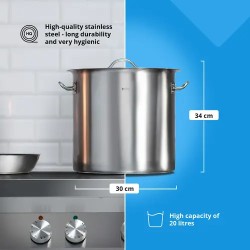 Royal Catering induktiokattila 20 l, Ø 30 cm, ruostumaton teräs
