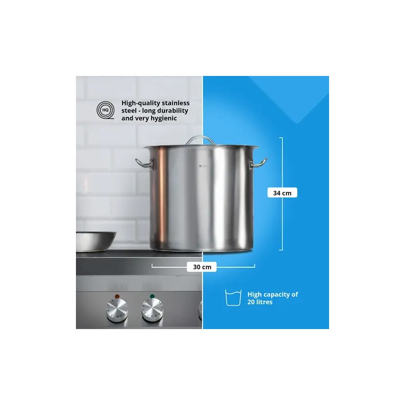 Royal Catering induktiokattila 20 l, Ø 30 cm, ruostumaton teräs