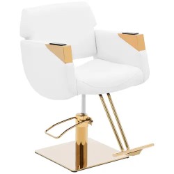 Kampaamotuoli jalkatuella Penryn White Gold valkoinen 470 630 mm 200 kg