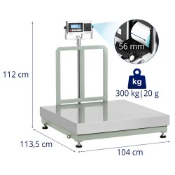 Alustavaaka 300 kg / 0,02 kg 100 x 100 cm LCD-näytöllä ja etikettitulostimella
