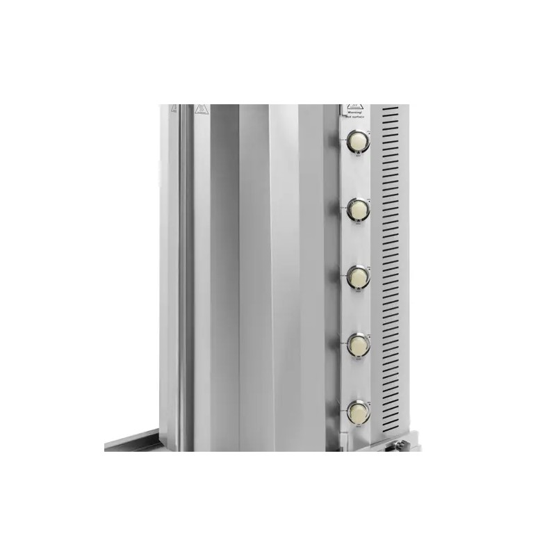 Kaasulämmitteinen döner-grilli 5 poltintta 20 kW 80 kg kapasiteetti
