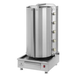 Kaasulämmitteinen döner-grilli 5 poltintta 20 kW 80 kg kapasiteetti