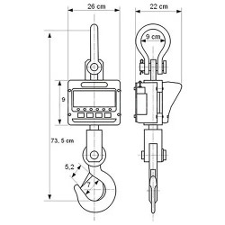 Kranvaaka SBS-KW-10TE 10 000 kg / 2 kg LED-näyttö