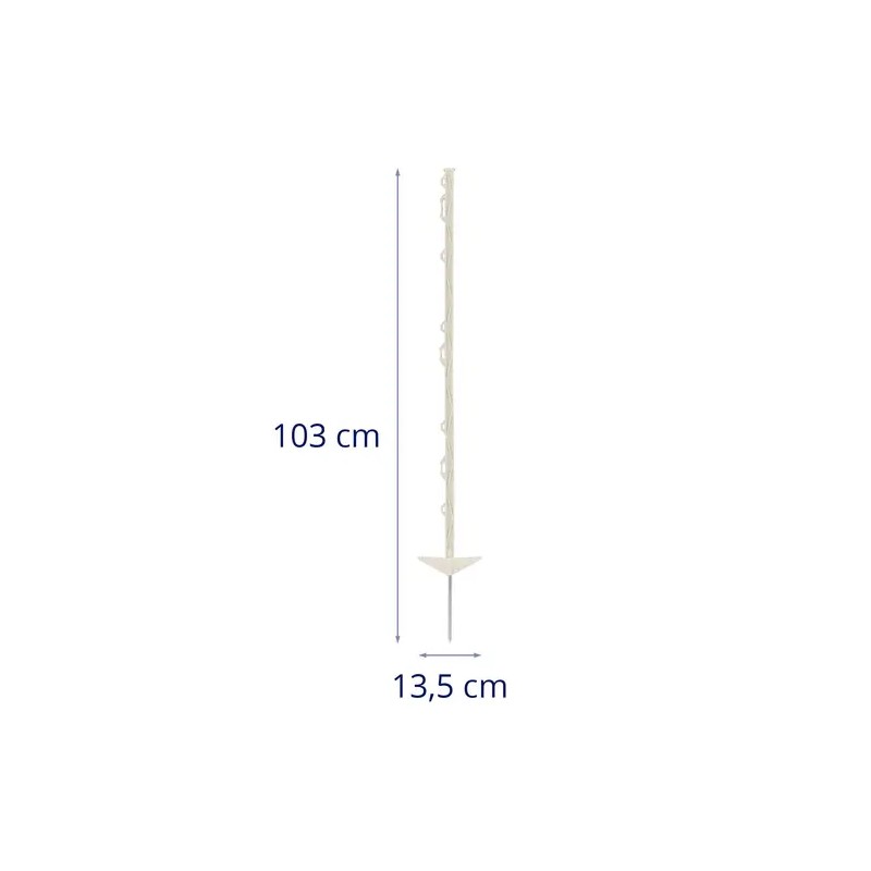 Aidatolpat 103 cm valkoinen 40 kpl