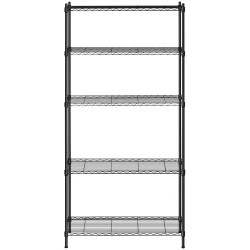 Metallihylly 35 x 90 x 180 cm, musta, 150 kg kantavuus