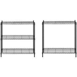 Metallihylly 35 x 90 x 180 cm, musta, 150 kg kantavuus