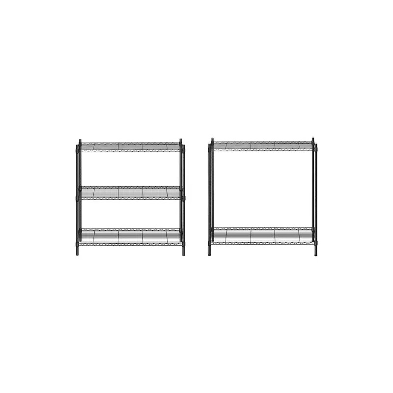 Metallihylly 35 x 90 x 180 cm, musta, 150 kg kantavuus