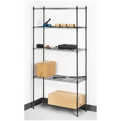 Metallihylly 35 x 90 x 180 cm, musta, 150 kg kantavuus