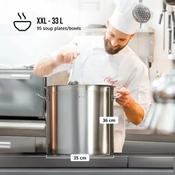 Royal Catering Induktio-keittokattila 33 l Ø 35 cm ruostumaton teräs